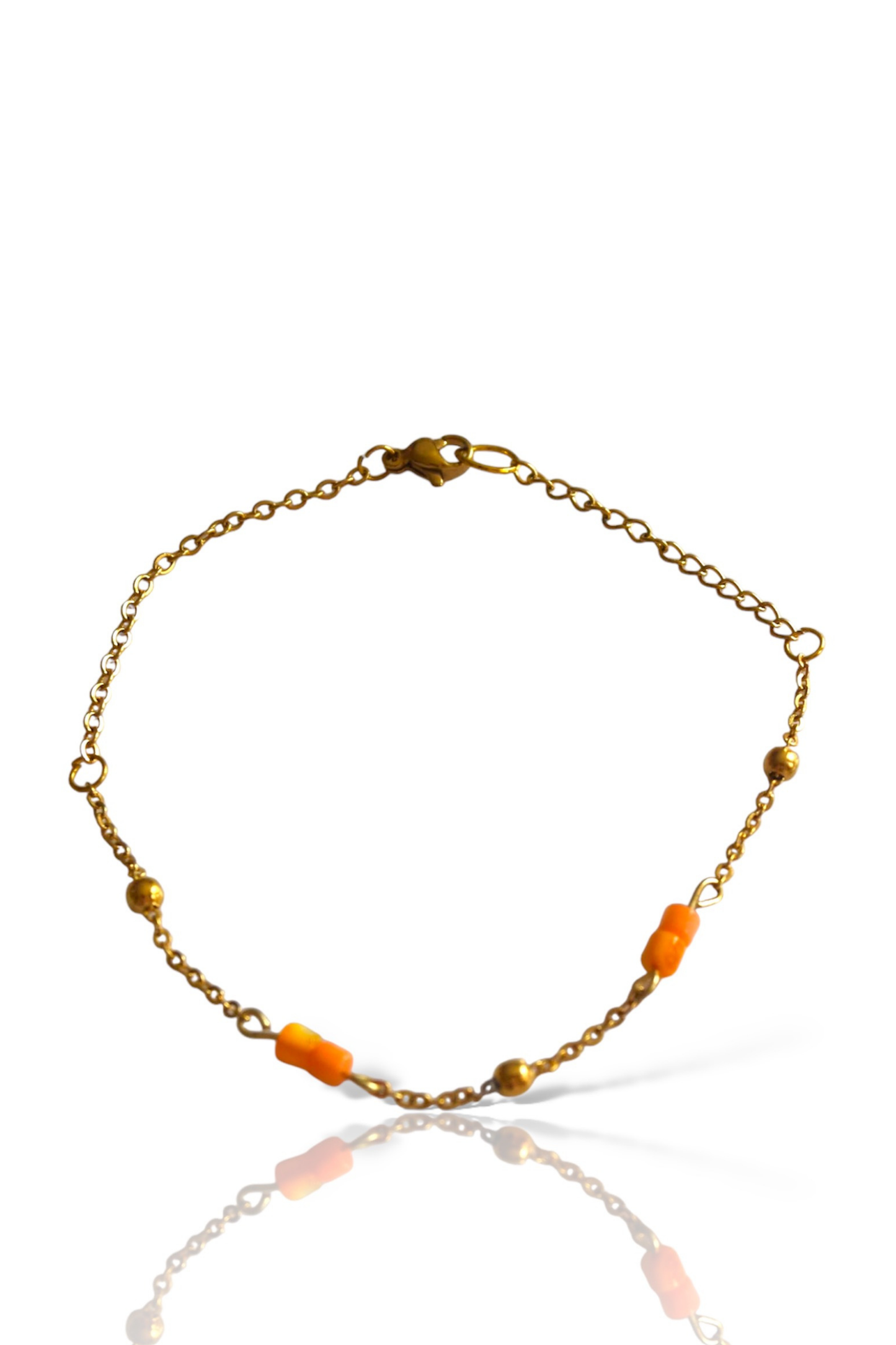 Orange seashell bracelet