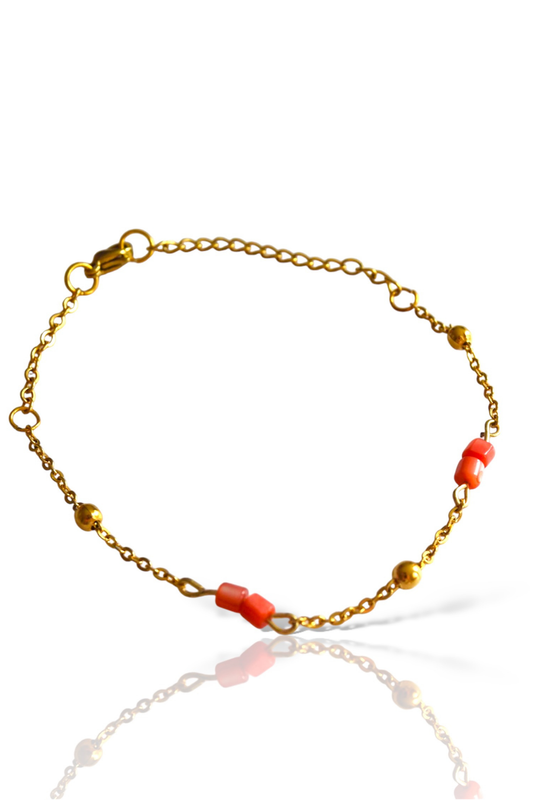 Red seashell bracelet