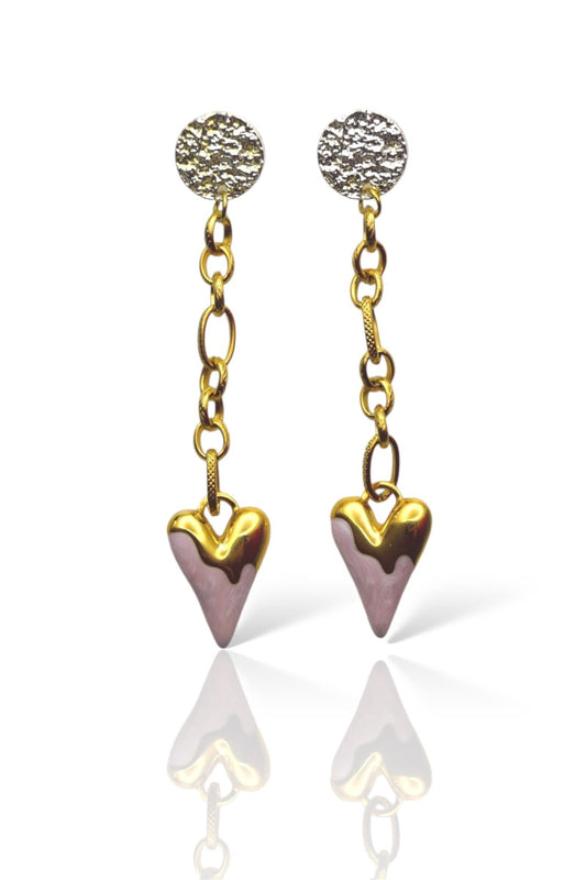 Chunky pink heart dangle - Luci Andy