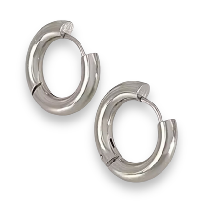 Bold silver hoops