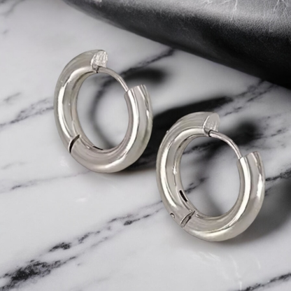 Bold silver hoops