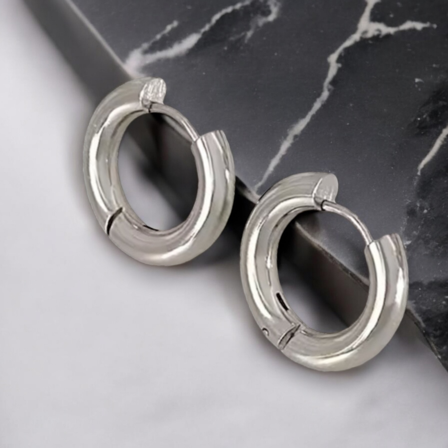 Bold silver hoops