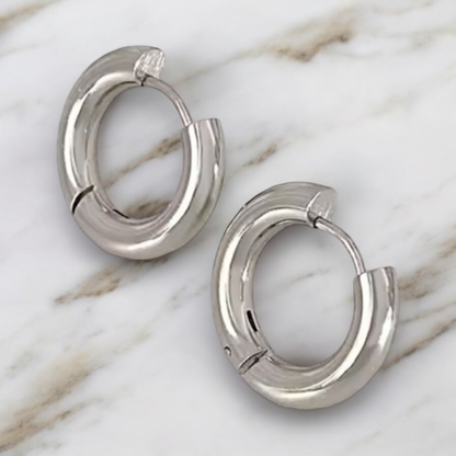 Bold silver hoops