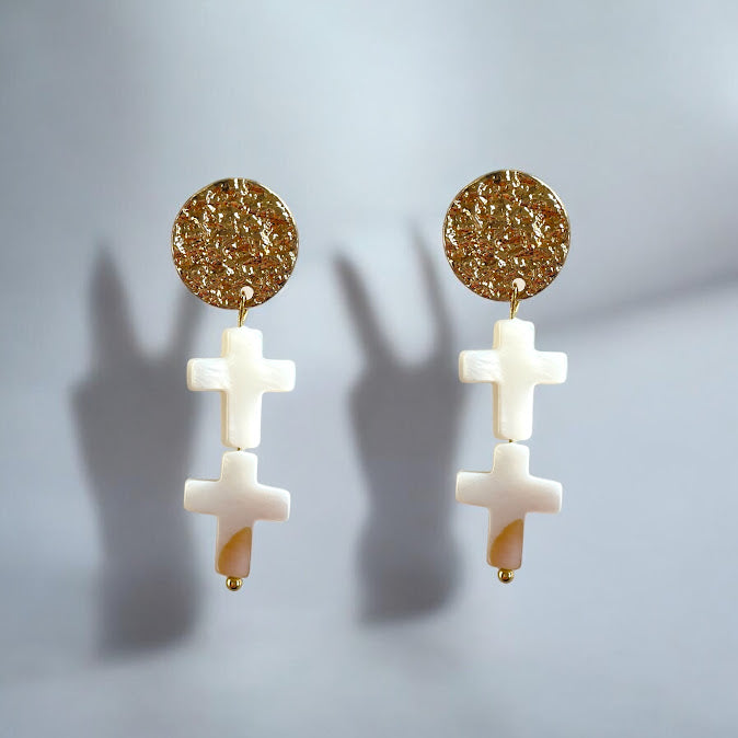 White Natural Shell Cross